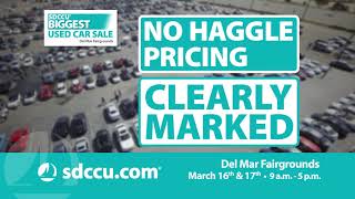 SDCCU Biggest Used Car Sale - March 16 & 17 - No Haggle Pricing