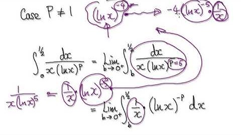 Video 2459 - Improper Integrals, Convergence 1/xln(x)^P - Practice (3/3)
