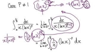 Video 2459 - Improper Integrals, Convergence 1/xln(x)^P - Practice (3/3)