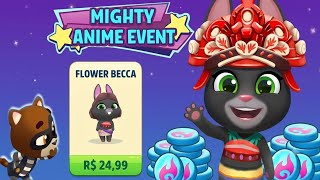 Talking Tom Gold Run Mighty Anime event Flower Becca unlocked vs Roy Raccoon Gameplay Android ios  screenshot 1