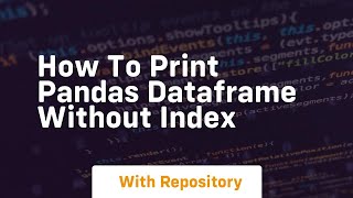 how to print pandas dataframe without index