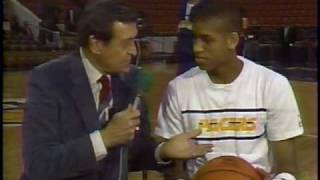 Chick Hearn with Reggie Miller