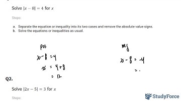 Solve LINEAR equations involving absolute values (Part 1)