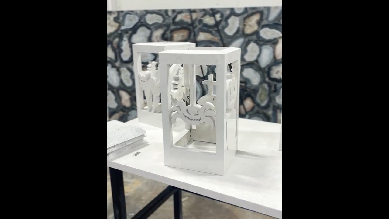 Резка каменного фонаря с помощью ЧПУ-резака🎃 (файлы DXF доступны)