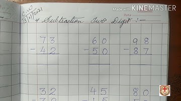 U.K.G., Maths, Subtraction Two Digit, 13/01/2021, Wednesday.