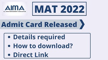 MAT 2022 admit card released | Direct Link