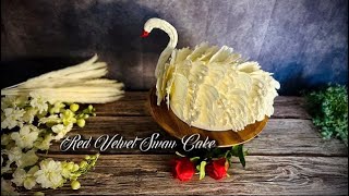 Red Velvet Swan Cake with Cream Cheese Frosting | Recipe Available on Our YouTube Channel shorts