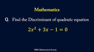 Q.1(i) Find the discriminant of Quadratic Equation | Exercise 2.1 | Class 10th