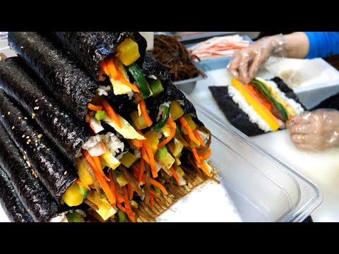 어머니의 마음으로 만드는 김밥 / 모든재료를 직접 만드는 야채김밥, 치즈, 참치 / Gimbap / Vegetable, Cheese, Tuna | Korean Street Food