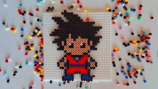 Son Goku. Dragon Ball Z. Hama Beads. Iron Beads. Perler Beads. Timelaps