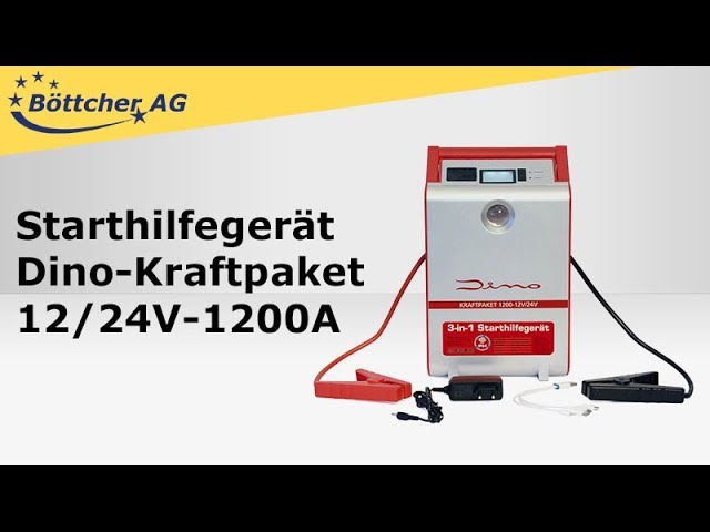 Dino KRAFTPAKET 1200A 12V 24V Mobile Batterie Starthilfe Gerät