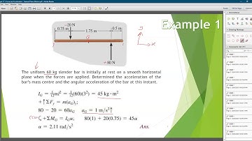 Planar Kinetics of a Rigid Body - Force and Acceleration : General plane motion (Example 1)