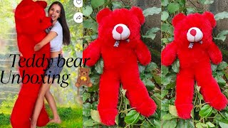 Teddy bear Unboxing 🧸/Red teddy bear/3 feet teddy bear 🐻/Teddy bear haul#haul#unboxing screenshot 4