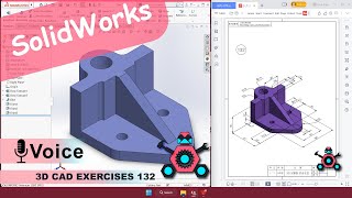 SolidWorks | 3D CAD EXERCISES 132 | StudyCadCam | Solution Tutorial |