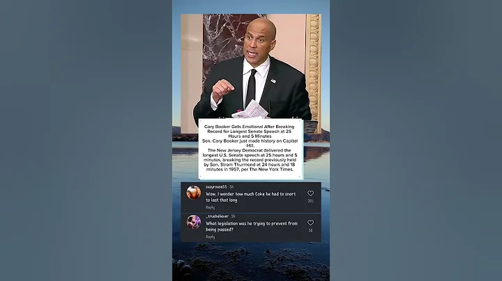 Cory Booker Gets Emotional After Breaking Record for Longest Senate Speech at 25 Hours and 5 minute