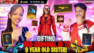 Gifting Red Criminal Bundle Account To My 9 Year Old Sister 🤯 Garena Free Fire