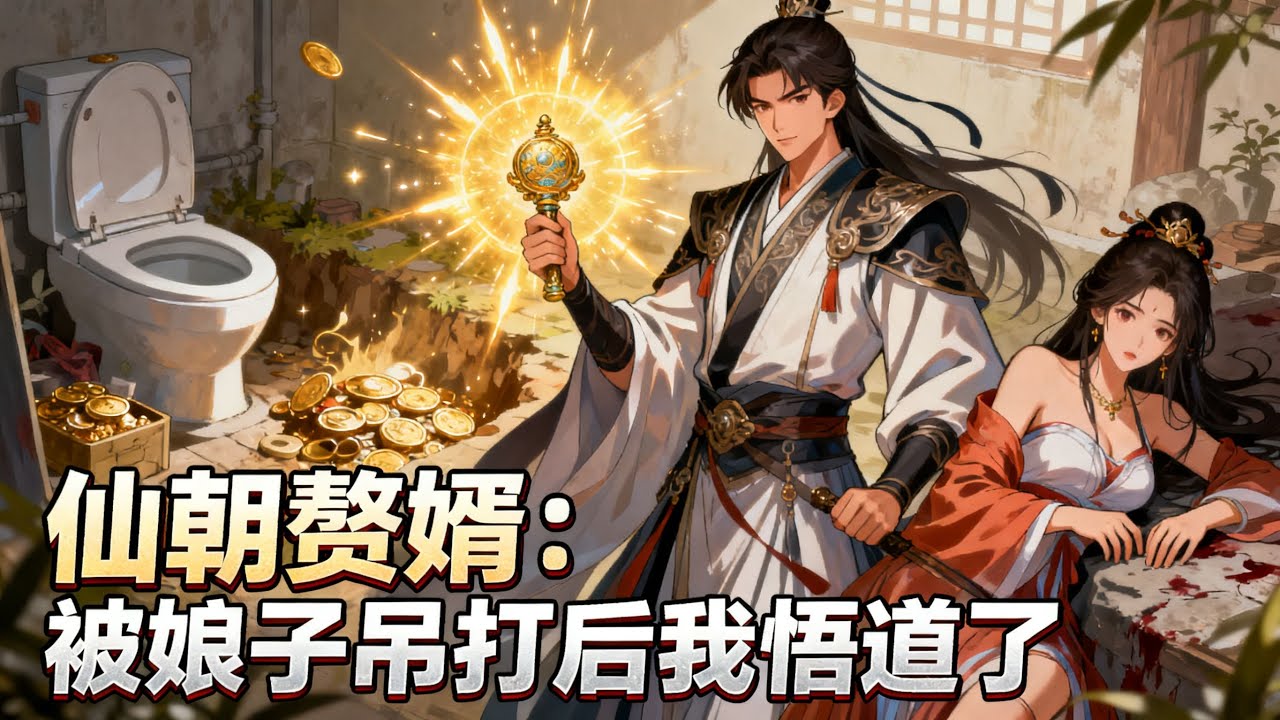 《仙朝贅婿：被娘子吊打後我悟道了》天天被美豔娘子捆綁逼供，我裝瘋賣傻苟在茅廁挖寶，結果挖出仙界至寶，反手把娘子鎮壓成真·軟飯硬喫！#漫畫解說#玄幻#爽文#小說推薦#有聲書