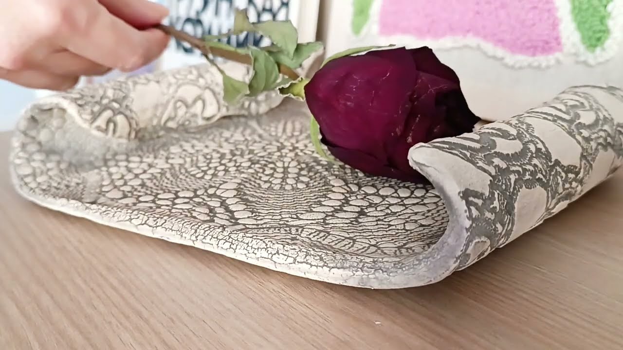 Ceramica facile - un vassoio eclettico per principianti #tutorial #pottery #ceramics #clay