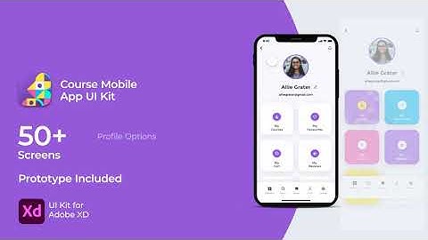 Nito Course App Adobe XD UI kit Prototype video