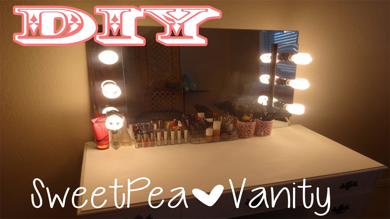 DIY Vanity Mirror with Lights/ EASY AND CHEAP! - YouTube