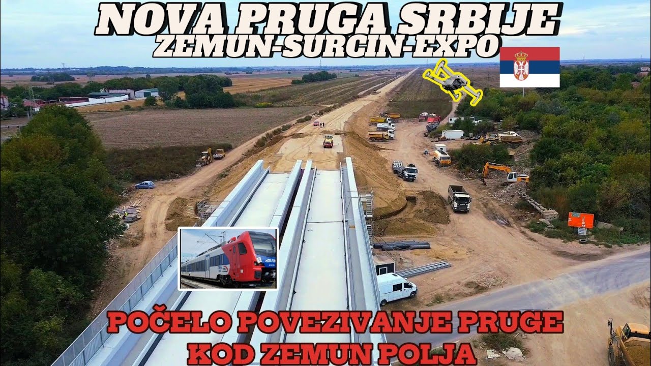 Nova pruga Republike Srbije,Expo-Zemun-Surcin spuštanje pruge i produzetak do Zemun Polja,2 koloseka