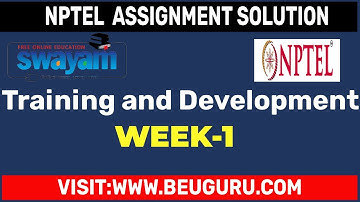 Training and development nptel assignment 1 answers