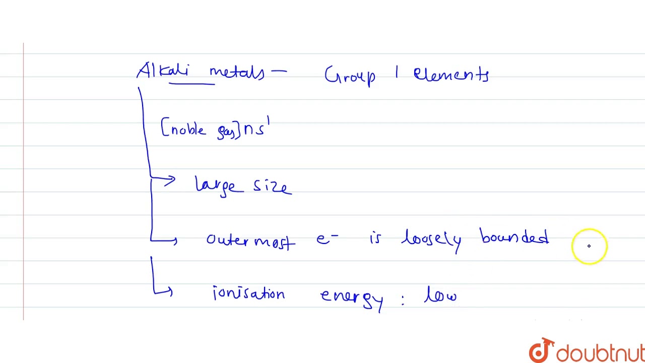 Alkali Metals Are Strong Reducing Agents Because Youtube