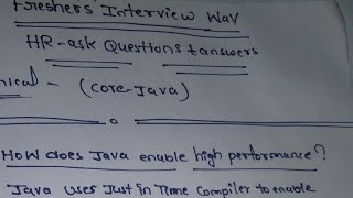 Freshers Technical Interview way core java Questions &Answers