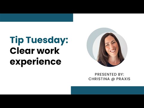 Tip Tuesday for Job Seekers - Work Experience