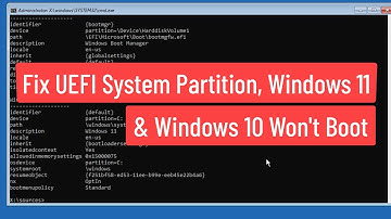 Fix UEFI System Partition Windows 11 & Windows 10 Won