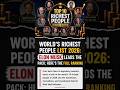 Top 10 Richest People in the World 2026 💰 Elon Musk No.1! 🚀
