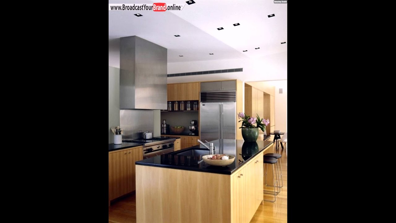 Wohnideen küche modern holzmöbel schwarze arbeitsplatte youtube