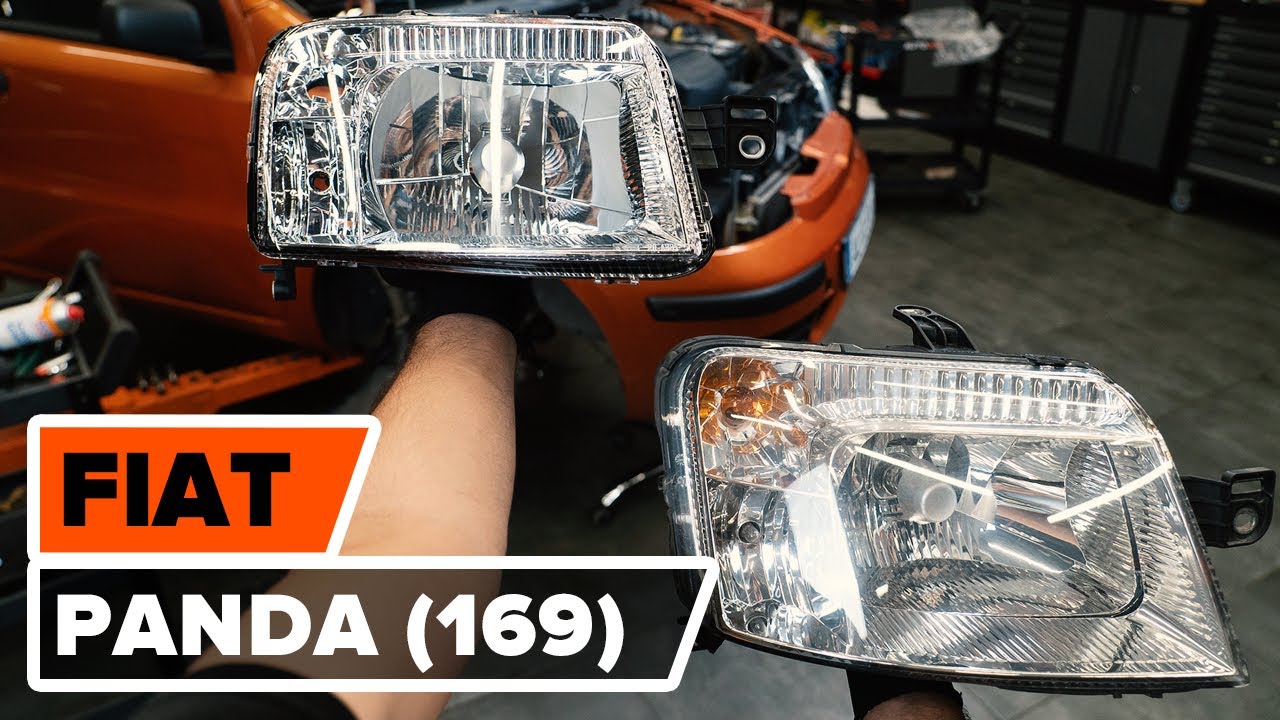 How to change front headlights on FIAT PANDA (169) [TUTORIAL AUTODOC] 