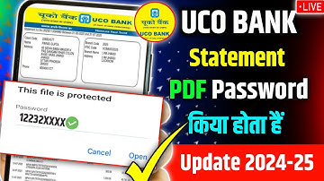 UCO Bank Statement Pdf Password 2024 | UCO Bank Statement Pdf File Password | Statement Pdf Password