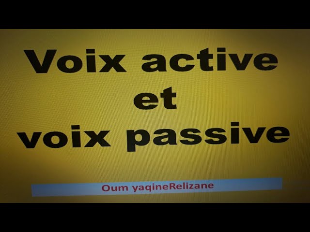 Voix passive et voix active- شرح بالعربية