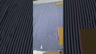 Spread stripes fabric using lazer light and pin