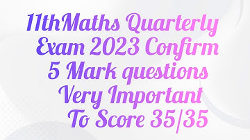 11th maths| Important 5 mark questions| quarterly exam 2023👍