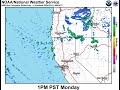 Loop of forecast radar reflectivity from the NWS NAM4 model.