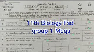 solved mcqs 1st year Biology Fsd board  group 1 paper 2024 | 11th class bio paper 2024
