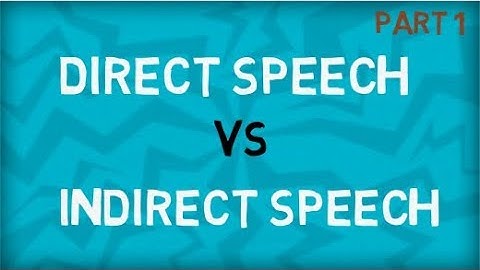 Direct Speech | Indirect Speech | Types of Speech