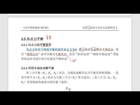 【高一物理】3.5.1共点力平衡条件