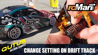 Yeah Racing Qutus Big Bore Damper Change Setting On Drift Track - Rc Field Work