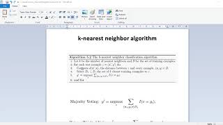 k Nearest Neighbor Algorithm