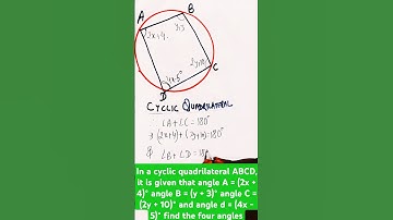 🦋 Find the four angles of Cyclic Quad ?