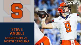 Syracuse QB Steve Angeli Highlights vs. North Carolina