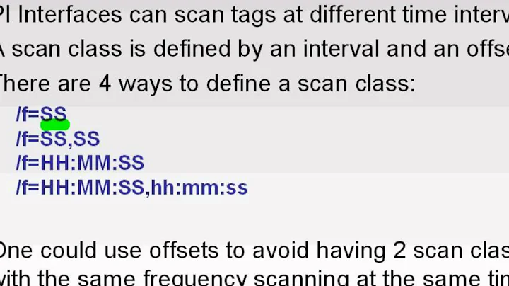 OSIsoft: Defining a PI interface scan class. v3.4.375