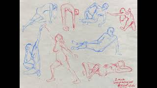 2 Minute Life Drawing Poses (Timelapse)