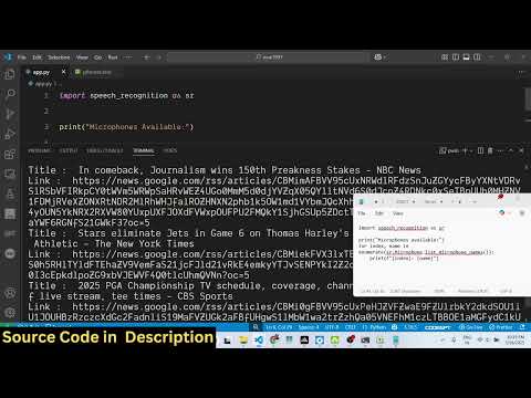 Python 3 Speech Recognition Script to Get List of Installed Microphones and Audio Devices Info