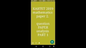 KARTET 2019 MATHEMATICS PAPER 2 . QUESTION PAPER part 1  WITH ANSWERS.