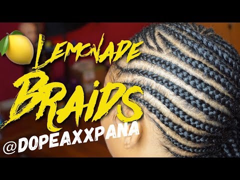 how-to:-lemonade-braids-|-small-feed-in-braids-|-dopeaxxpana